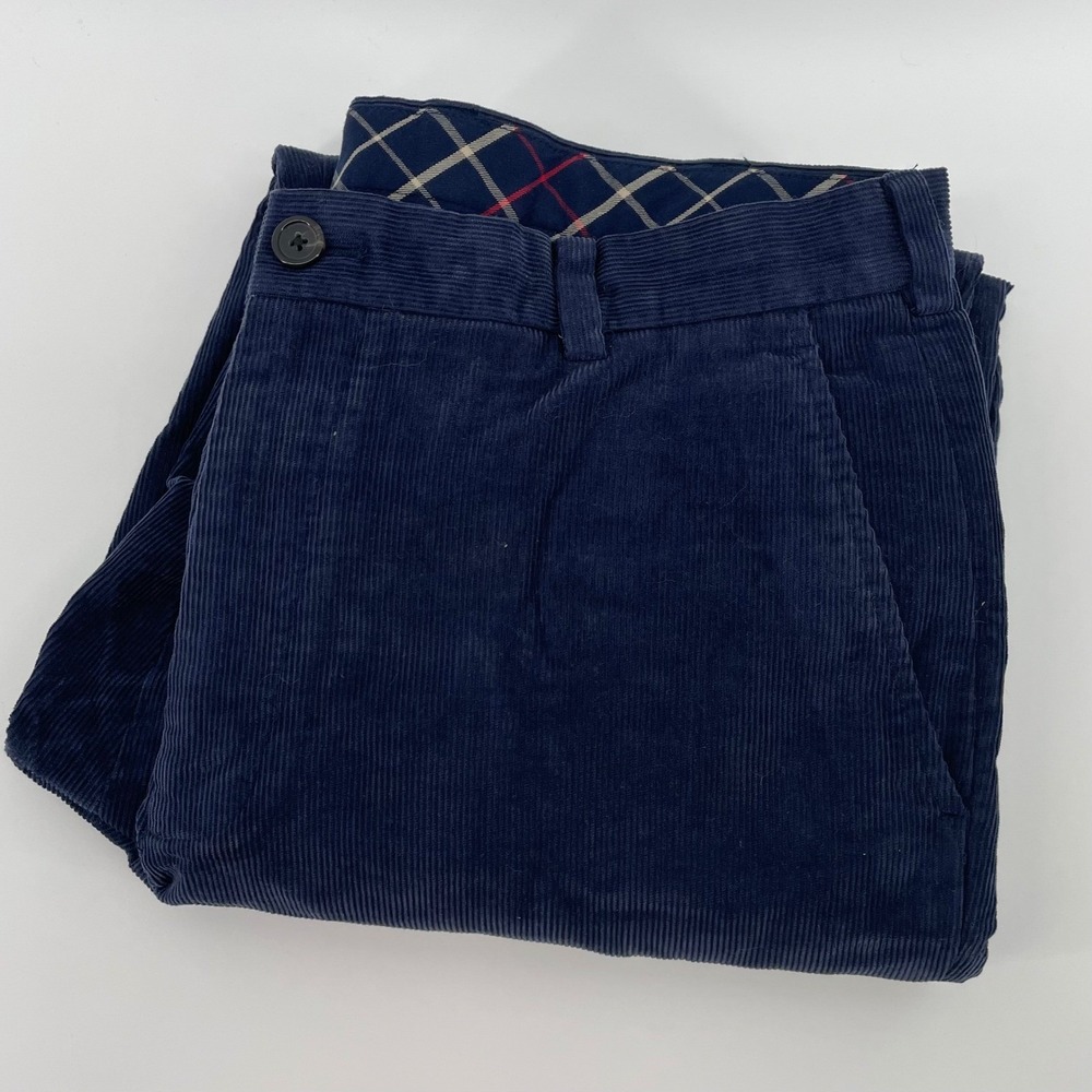 Brooks Brothers 346 Clark Navy Blue Corduroy Pants Men's 36x32 Cotton Trousers